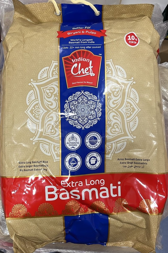 Indian Chef Extra Long Basmati Rice 10kg