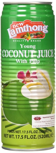 Lamthong Coconut Juice with Pulp Can 520Ml