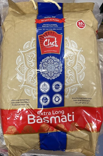 Indian Chef Extra Long Basmati Rice 10kg